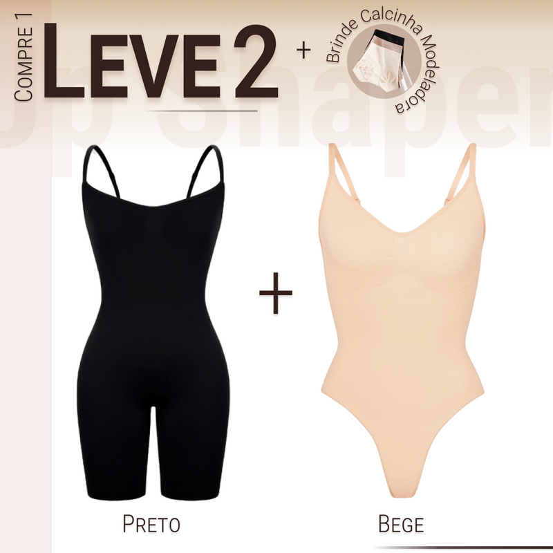 Body Modelador - Up Shaper - Compre 1 Leve 2 + Brinde Calcinha Modeladora (Short / Fio)